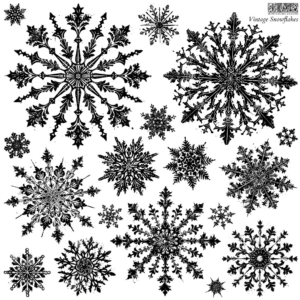 Vintage Snowflakes IOD Stamp